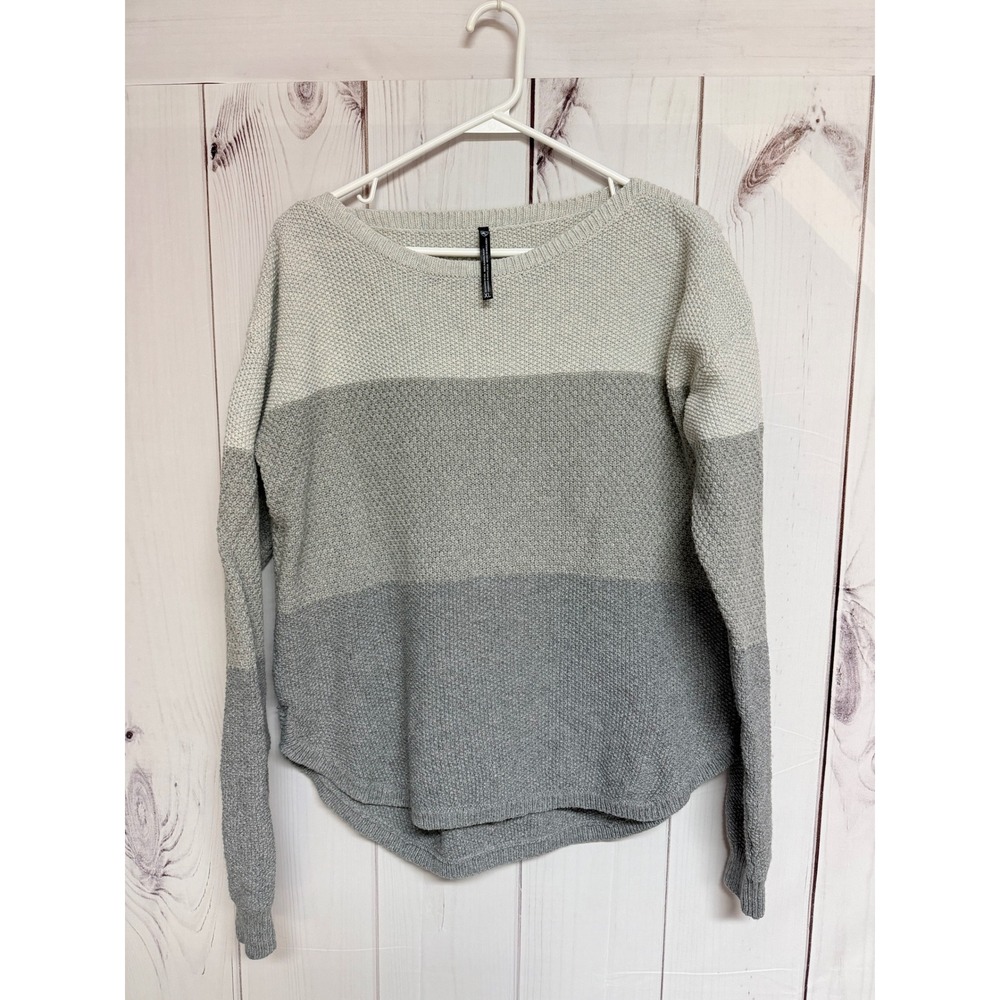 KÜHL Women's Bella Stripe Sweater XL Beige Gray Wool Blend EUC‎